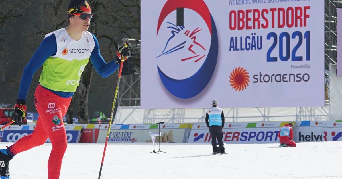 Cross-country skier at the FIS Nordic World Ski Championships in Oberstdorf.