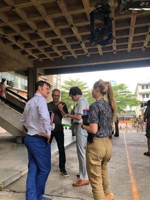 Behind the scenes of “The Serpent” shoot in Thailand. Cr: BBC/Netflix