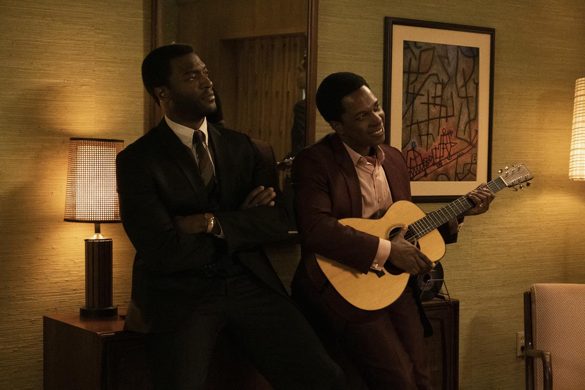 Aldis Hodge and Leslie Odom Jr. star in ONE NIGHT IN MIAMI... Cr: Patti Perret/Amazon Studios