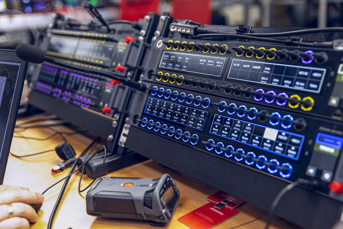 A control panel in use at Riedel’s back-up Remote Operations Center in Wuppertal, Germany.