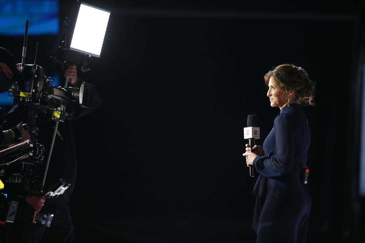 Suzy Kolber during the 2021 NFL Draft. Cr: Phil Ellsworth/ESPN Images