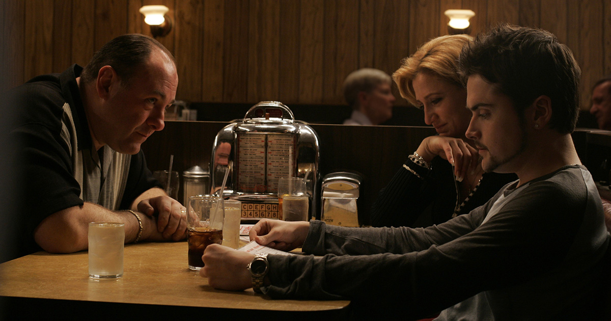 The Sopranos’ ”Made In America,” originally aired 03-22-2007, directed by David Chase Pictured: James Gandolfini (Tony Soprano) Edie Falco (Carmela) Robert Iler (Anthony Jr.) Photo credit: Will Hart / HBO