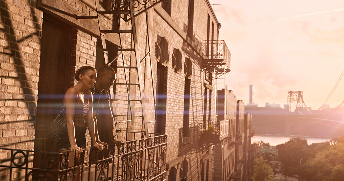 Leslie Grace as Nina Rosario and Corey Hawkins as Benny in Warner Bros. Pictures’ “In the Heights,” a Warner Bros. Pictures Release.