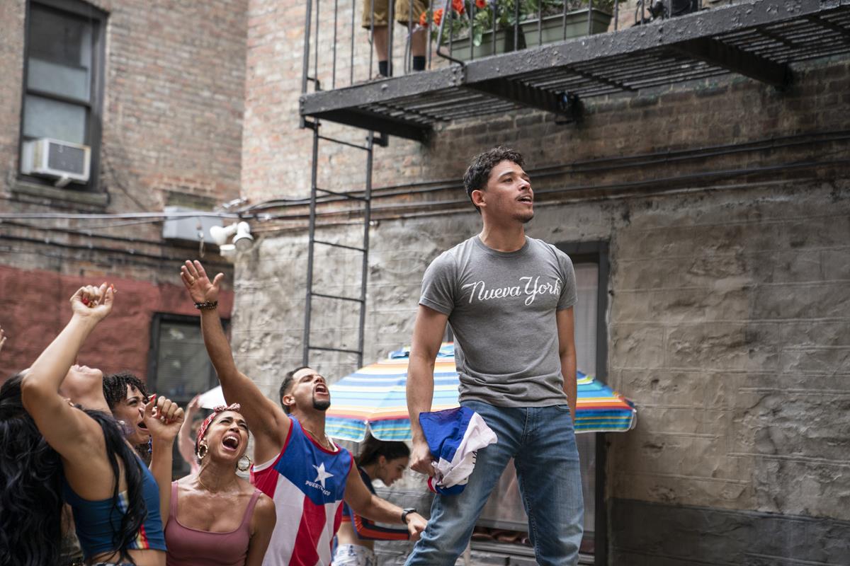 Anthony Ramos as Usnavi in director Jon Chu’s screen adaptation of “In The Heights.” Cr: Macall Polay/Warner Bros.