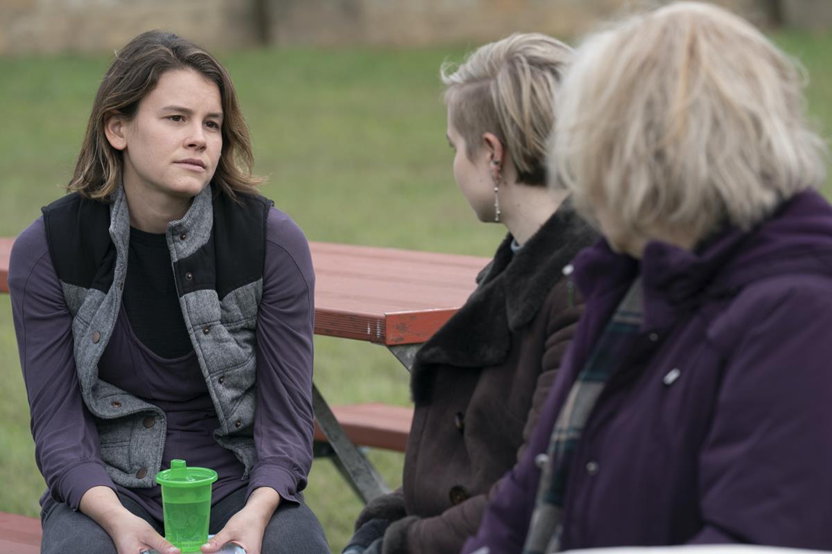 Sosie Bacon, Angourie Rice and Jean Smart in “Mare of Easttown.” Cr: HBO