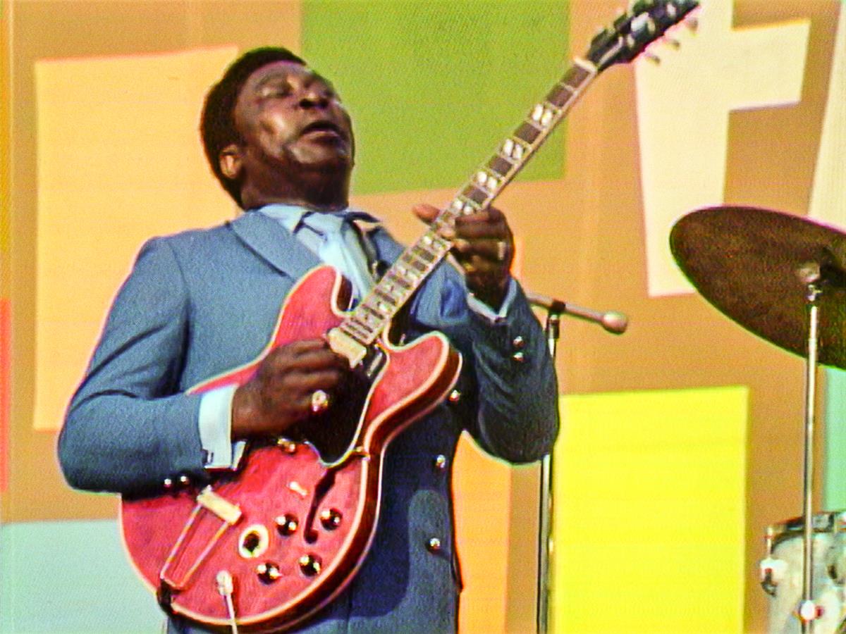 B.B. King performing at the Harlem Cultural Festival in 1969, featured in the documentary “Summer Of Soul (Or, When The Revolution Could Not Be Televised).” Cr: Mass Distraction Media/Searchlight Pictures