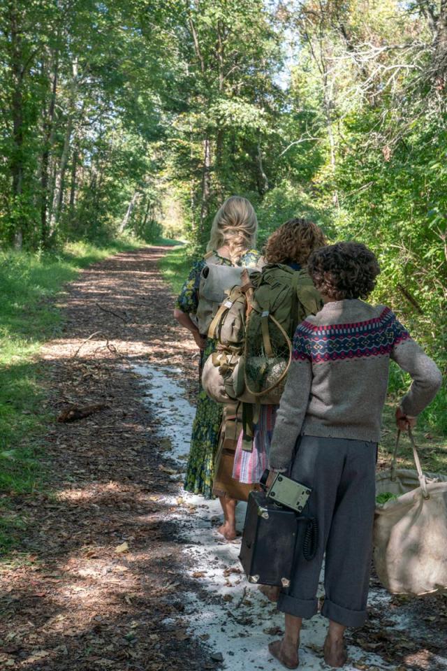 Evelyn (Emily Blunt), Regan (Millicent Simmonds) and Marcus (Noah Jupe) brave the unknown in “A Quiet Place Part II.” Cr: Paramount Pictures