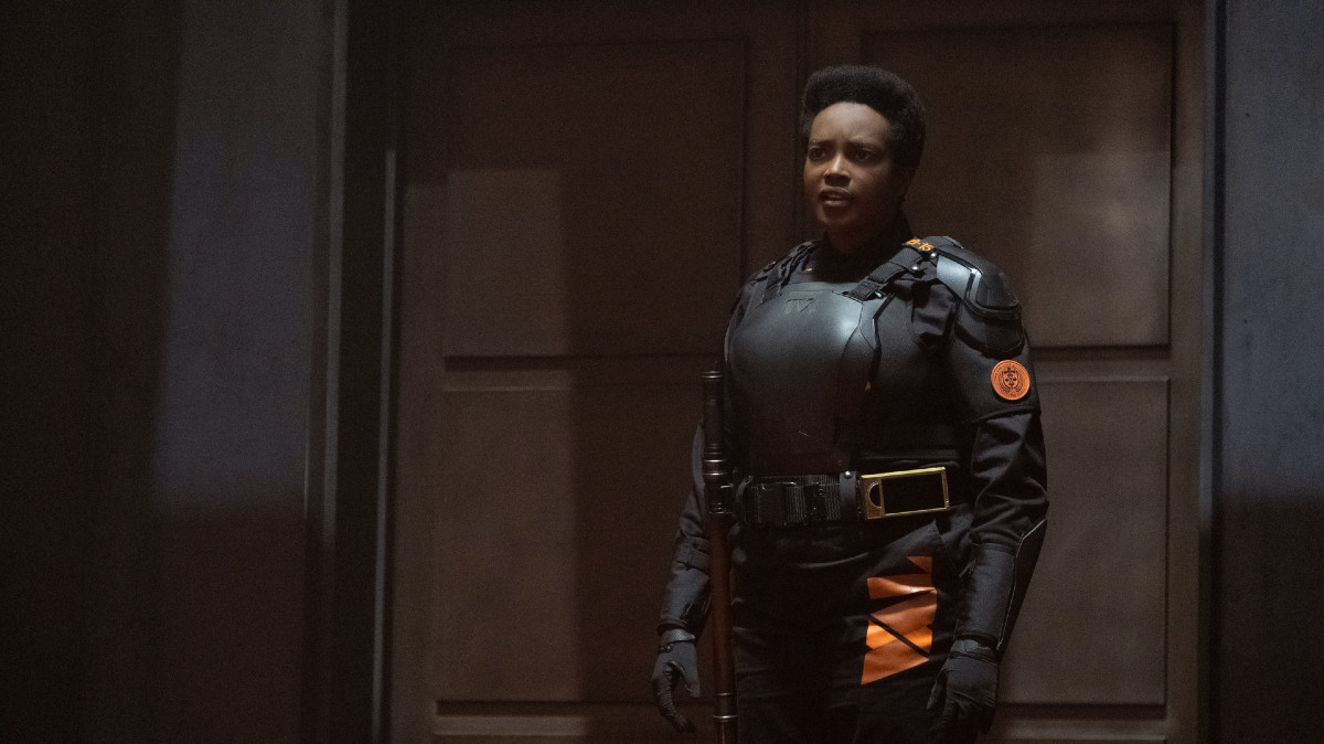 Hunter B-15 (Wunmi Mosaku) in Episode 1 of Marvel Studios' “Loki.” Cr: Chuck Zlotnick/Marvel Studios