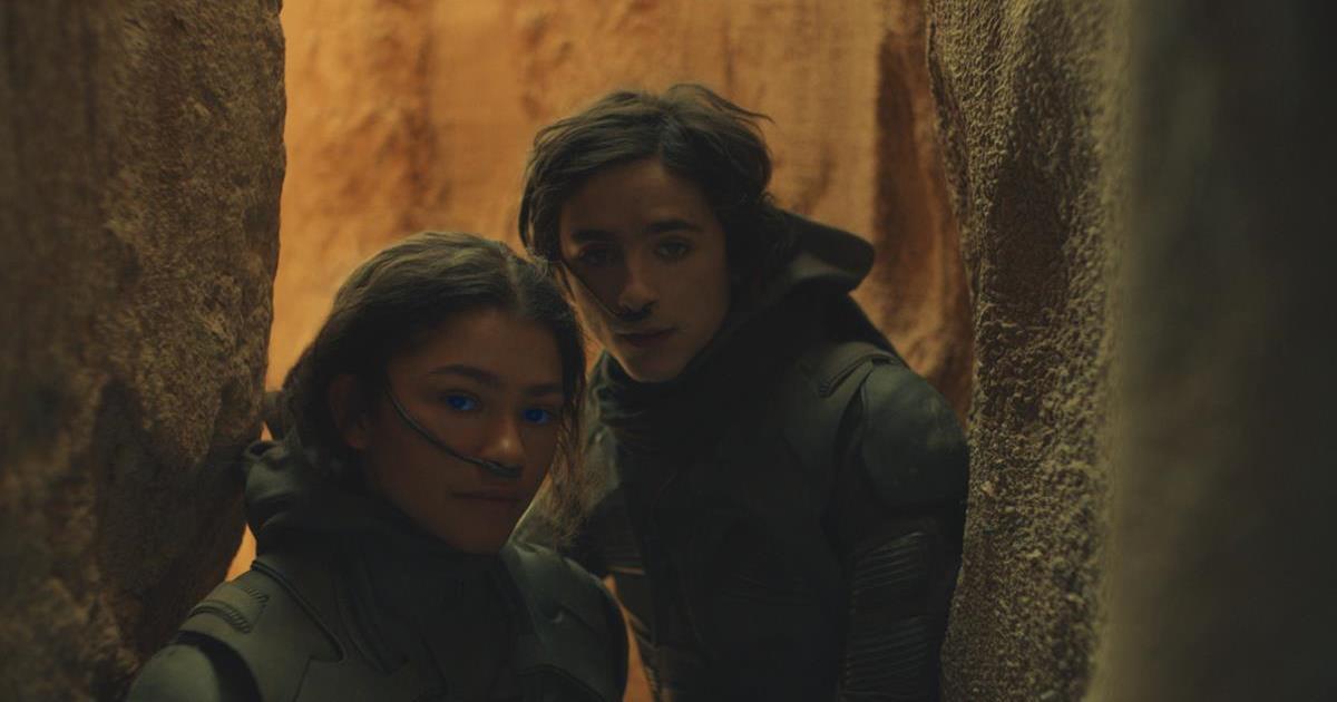 Zendaya as Chani and Timothée Chalamet as Paul Atreides in director Denis Villeneuve’s “Dune.” Cr: Warner Bros