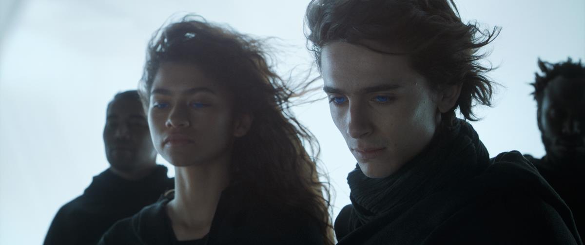 Zendaya as Chani and Timothée Chalamet as Paul Atreides in director Denis Villeneuve’s “Dune.” Cr: Warner Bros