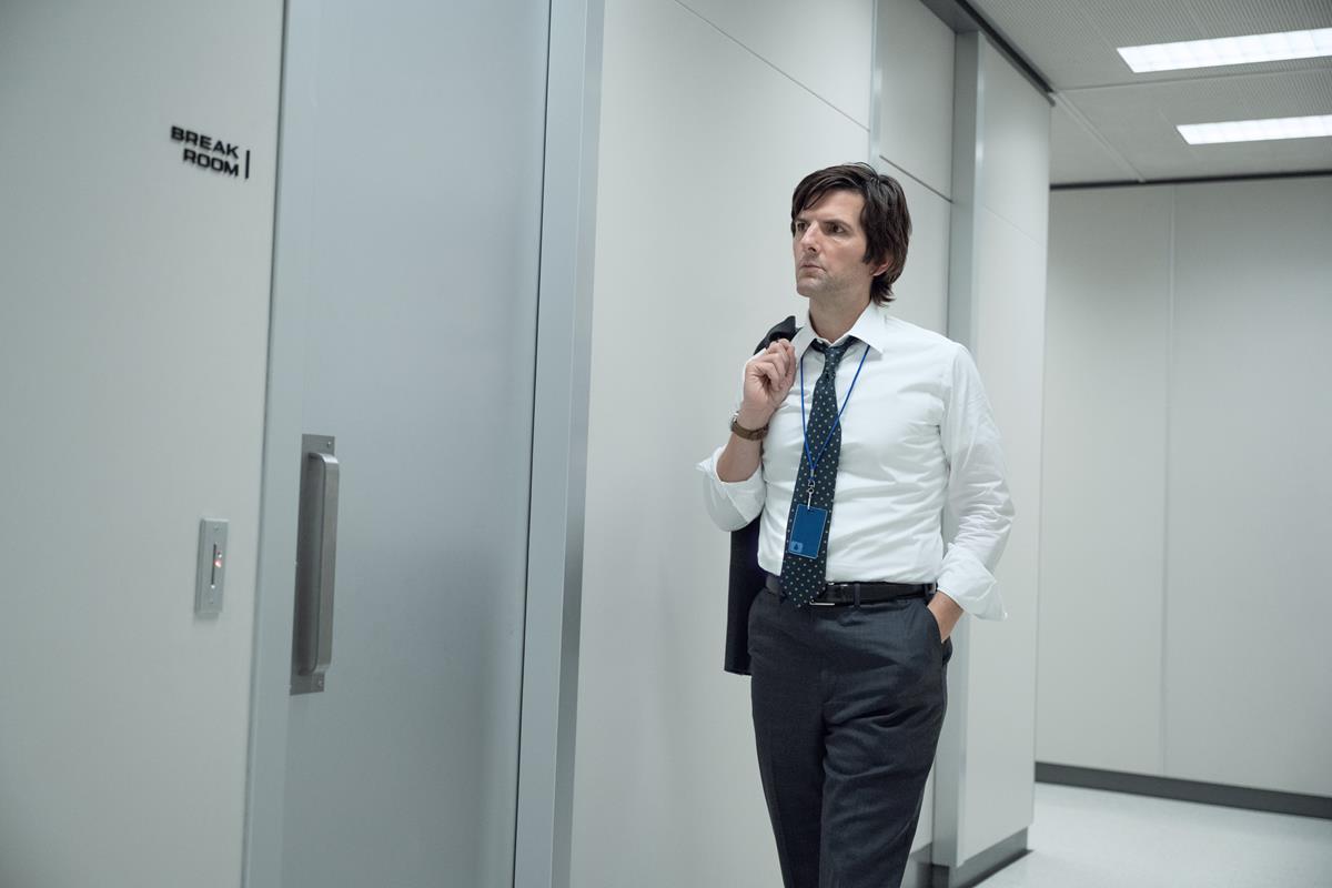 Adam Scott as Mark in season 1 episode 2 of “Severance.” Cr: Apple TV+