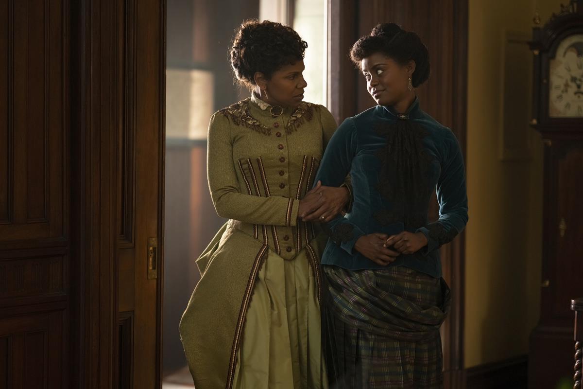 Audra McDonald as Dorothy Scott and Denée Benton as Peggy Scott in season 1 episode 8 of “The Gilded Age.” Cr: Warner Media