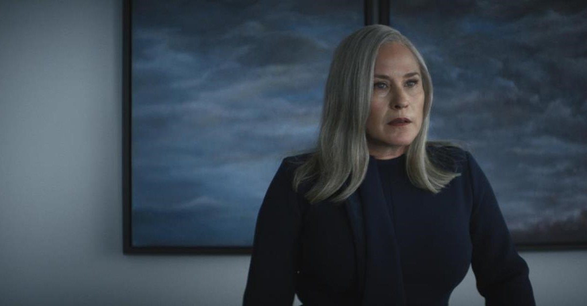 Patricia Arquette as Harmony Cobel in season 1 episode 3 of “Severance.” Cr: Apple TV+