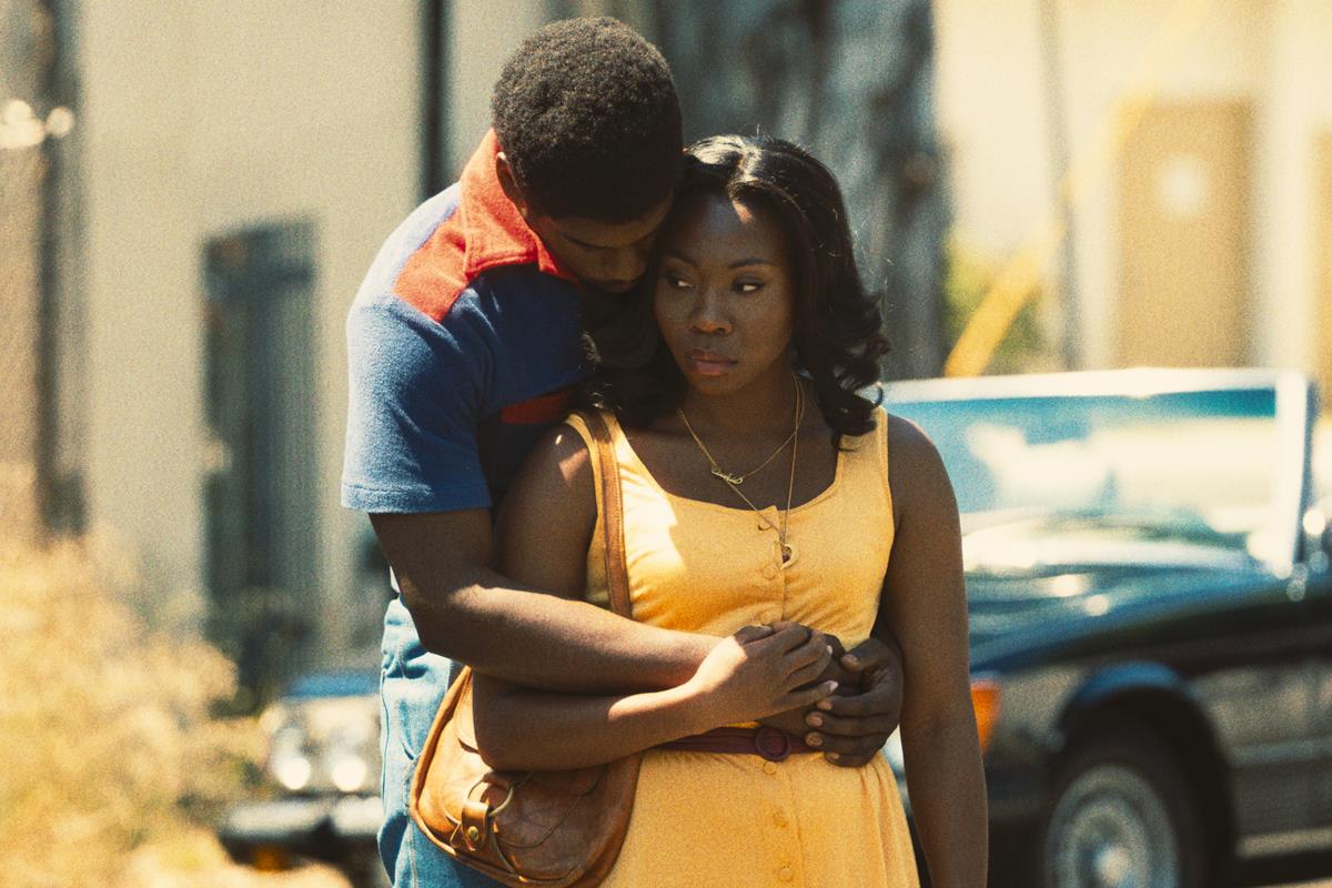 Quincy Isaiah as Magic Johnson and Tamera Tomakili as Cookie Keely in episode 2 of “Winning Time: The Rise of the Lakers Dynasty.” Cr: Warner Media