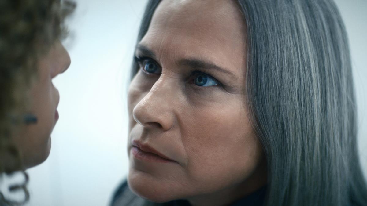 Patricia Arquette as Harmony Cobel in season 1 episode 7 of “Severance.” Cr: Apple TV+