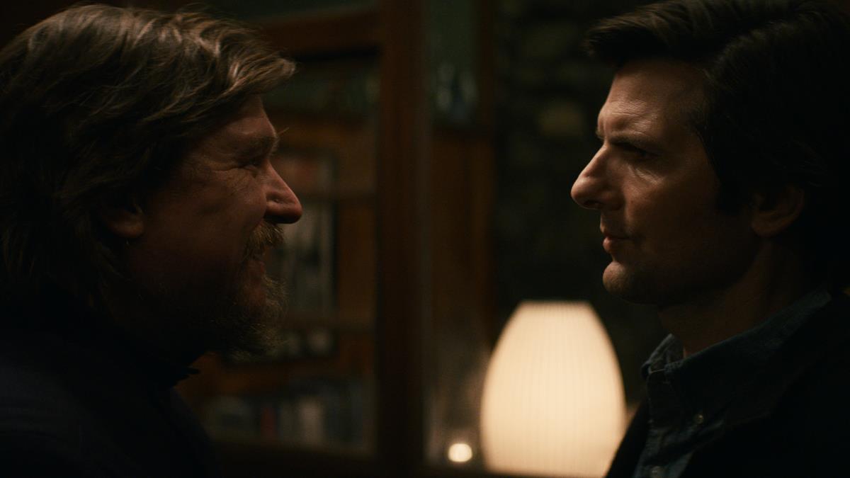 Michael Chernus as Rickon and Adam Scott as Mark in season 1 episode 9 of “Severance.” Cr: Apple TV+