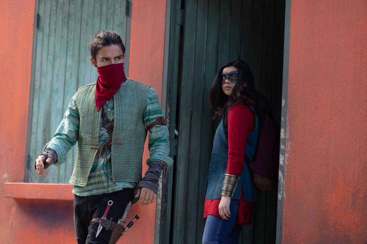 Aramis Knight as Red Dagger/Kareem and Iman Vellani as Ms. Marvel/Kamala Khan in “Ms. Marvel.” Cr: Marvel Studios