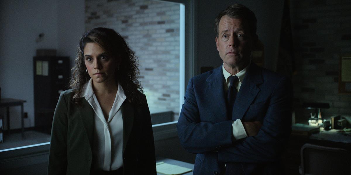 Sepideh Moafi as Lauren McCauley and Greg Kinnear as Brian Miller in episode 2 of “Black Bird.” Cr: Apple TV+