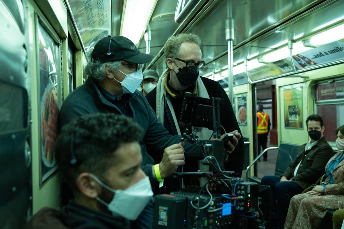 Director of photography Darius Khondji and director James Gray on the set of “Armageddon Time.” Cr: Anne Joyse/Focus Features