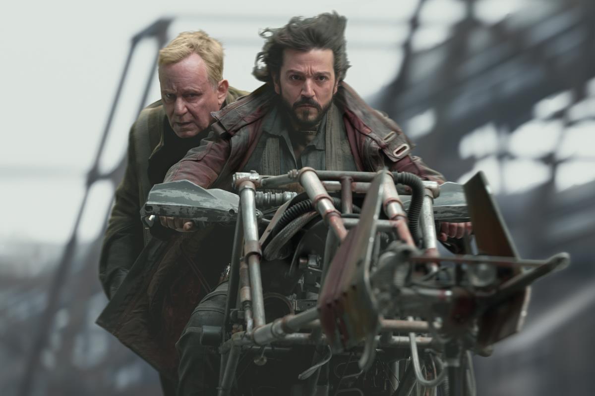 Stellan Skarsgard as Luthen Rael and Diego Luna as Cassian Andor in “Andor.” Cr: Disney+