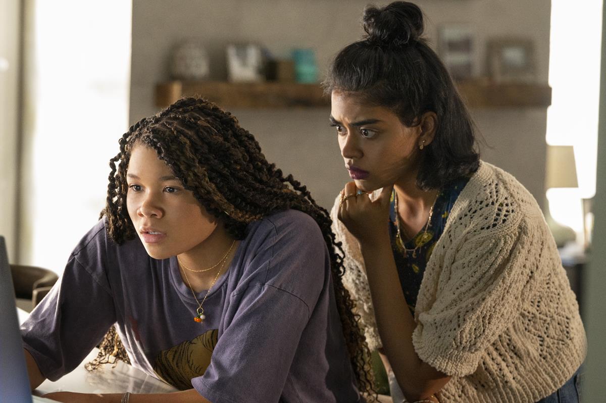 Storm Reid and Megan Suri in “Missing.” Cr: Screen Gems/Temma Hankin