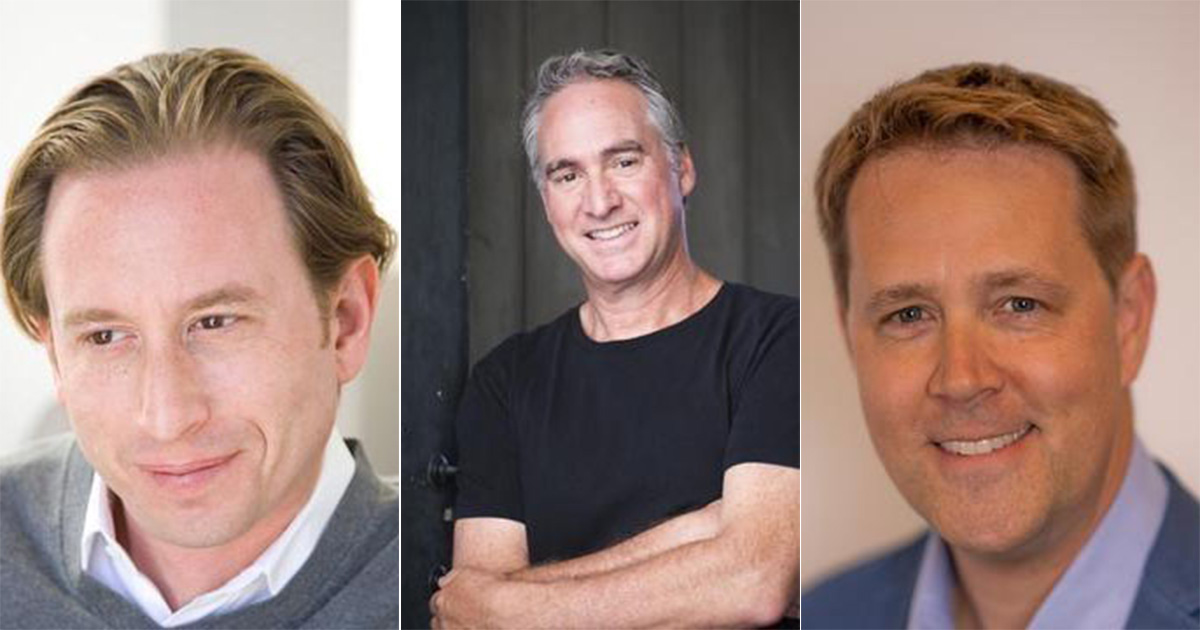 Dreamscape's Aaron Grosky (l), Paramount Global's Ted Schilowitz (c), and Sony Pictures Entertainment's Jake Zim (r) will participate in a Main Stage session on  immersive storytelling during the 2023 NAB Show.